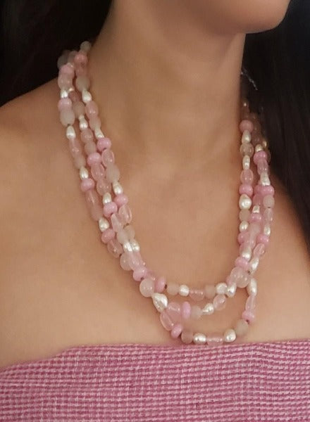 Rose quartz necklace deals beads