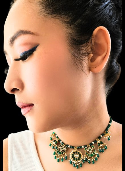 Green onyx kundan necklace