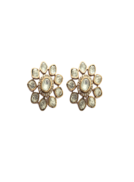 Flower Kundan Earrings