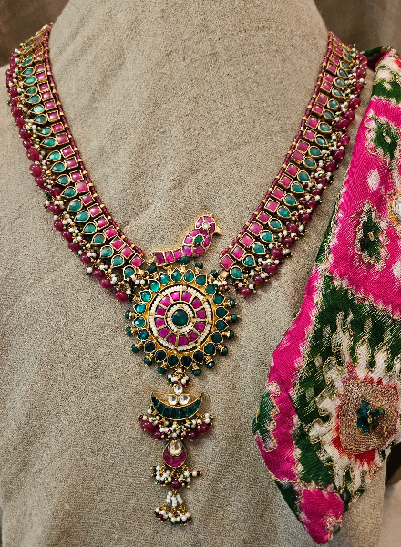 Bird kundan necklace and pendant